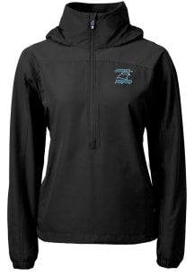 Cutter and Buck Carolina Panthers Womens Black HISTORIC Charter Eco Long Sleeve Pullover