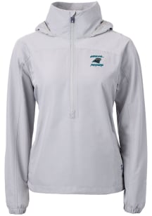 Cutter and Buck Carolina Panthers Womens Grey HISTORIC Charter Eco Long Sleeve Pullover