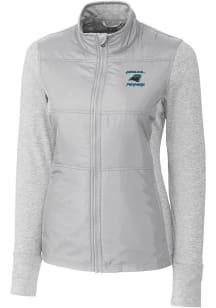 Cutter and Buck Carolina Panthers Womens Grey HISTORIC Stealth Medium Weight Jacket
