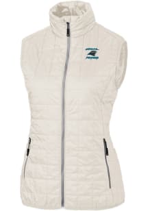 Cutter and Buck Carolina Panthers Womens White HISTORIC Rainier PrimaLoft Vest