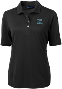 Cutter and Buck Carolina Panthers Womens Black HISTORIC Virtue Eco Pique Short Sleeve Polo Shirt