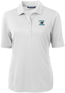 Cutter and Buck Carolina Panthers Womens White HISTORIC Virtue Eco Pique Short Sleeve Polo Shirt