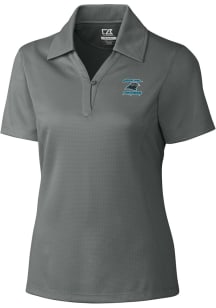 Cutter and Buck Carolina Panthers Womens Grey HISTORIC Drytec Genre Short Sleeve Polo Shirt