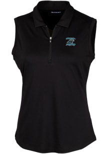 Cutter and Buck Carolina Panthers Womens Black HISTORIC Forge Polo Shirt
