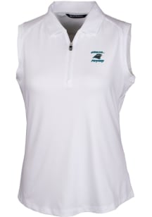 Cutter and Buck Carolina Panthers Womens White HISTORIC Forge Polo Shirt