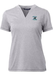 Cutter and Buck Carolina Panthers Womens Grey HISTORIC Forge Short Sleeve T-Shirt