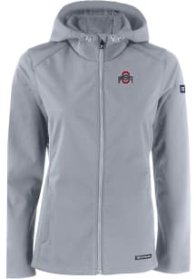 Cutter and Buck Ohio State Buckeyes Womens Charcoal Solid Evoke Light Weight Jacket