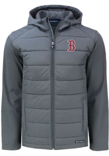 Cutter and Buck Boston Red Sox Mens Grey Evoke Hood Heavyweight Jacket