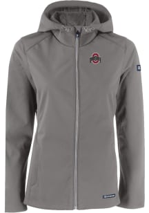 Cutter and Buck Ohio State Buckeyes Womens Grey Solid Evoke Light Weight Jacket