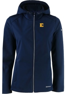 Cutter and Buck East Tennesse State Buccaneers Womens Navy Blue Evoke Light Weight Jacket