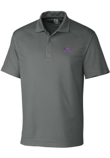 Cutter and Buck Atlanta Braves Big and Tall Grey City Connect Drytec Genre Big and Tall Golf Shi..