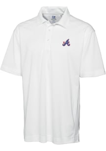 Cutter and Buck Atlanta Braves Big and Tall White City Connect Drytec Genre Big and Tall Golf Sh..