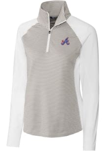 Cutter and Buck Atlanta Braves Womens White City Connect Forge 1/4 Zip Pullover