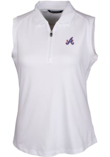 Cutter and Buck Atlanta Braves Womens White City Connect Forge Polo Shirt