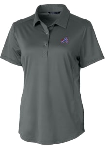 Cutter and Buck Atlanta Braves Womens Grey City Connect Prospect Short Sleeve Polo Shirt