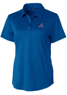 Cutter and Buck Atlanta Braves Womens Blue City Connect Prospect Short Sleeve Polo Shirt