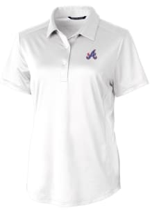 Cutter and Buck Atlanta Braves Womens White City Connect Prospect Short Sleeve Polo Shirt