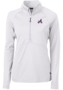 Cutter and Buck Atlanta Braves Womens White City Connect Adapt Eco 1/4 Zip Pullover