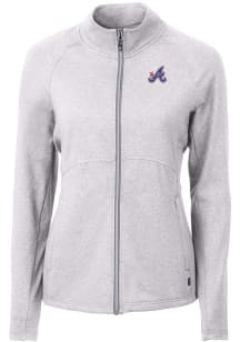 Cutter and Buck Atlanta Braves Womens Grey City Connect Adapt Eco Knit Light Weight Jacket