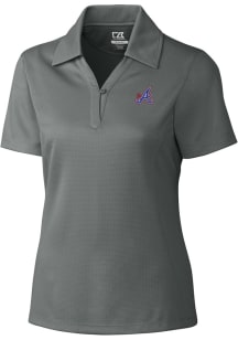 Cutter and Buck Atlanta Braves Womens Grey City Connect Drytec Genre Short Sleeve Polo Shirt