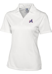 Cutter and Buck Atlanta Braves Womens White City Connect Drytec Genre Short Sleeve Polo Shirt