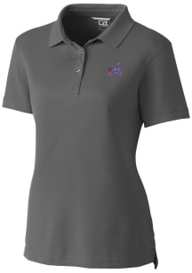 Cutter and Buck Atlanta Braves Womens Grey City Connect Advantage Short Sleeve Polo Shirt
