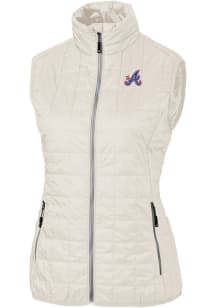 Cutter and Buck Atlanta Braves Womens White City Connect Rainier PrimaLoft Vest