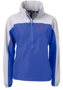 Cutter and Buck Atlanta Braves Womens Blue City Connect Charter Eco Long Sleeve Pullover