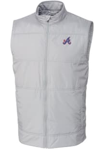 Cutter and Buck Atlanta Braves Mens Grey City Connect Stealth Sleeveless Jacket