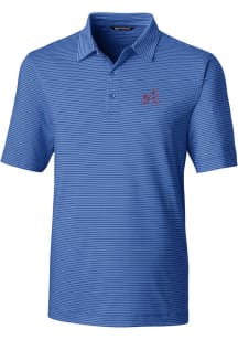 Cutter and Buck Atlanta Braves Mens Blue City Connect Forge Pencil Stripe Short Sleeve Polo