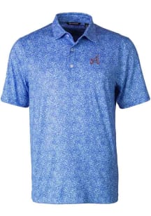 Cutter and Buck Atlanta Braves Mens Blue City Connect Pike Constellation Short Sleeve Polo