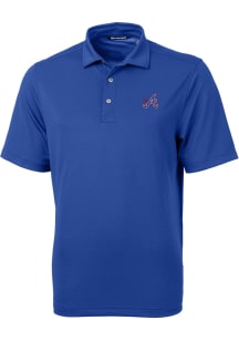 Cutter and Buck Atlanta Braves Mens Blue City Connect Virtue Eco Pique Short Sleeve Polo