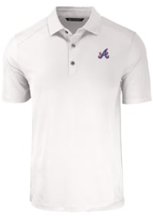 Cutter and Buck Atlanta Braves Mens White City Connect Forge Short Sleeve Polo