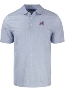 Cutter and Buck Atlanta Braves Mens White City Connect Pike Symmetry Short Sleeve Polo