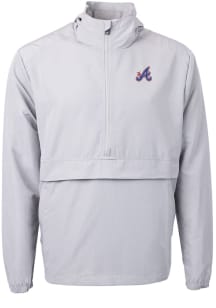 Cutter and Buck Atlanta Braves Mens Grey City Connect Charter Eco Pullover Jackets