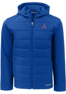 Cutter and Buck Atlanta Braves Mens Blue City Connect Evoke Hood Heavyweight Jacket