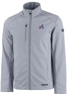 Cutter and Buck Atlanta Braves Mens Charcoal City Connect Evoke Light Weight Jacket