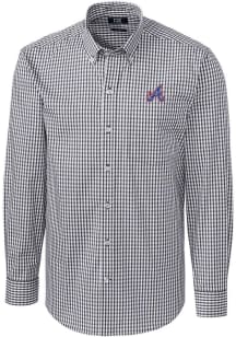 Cutter and Buck Atlanta Braves Mens Charcoal City Connect Easy Care Long Sleeve Dress Shirt