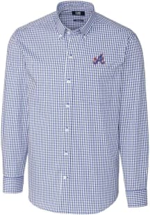 Cutter and Buck Atlanta Braves Mens Blue City Connect Easy Care Long Sleeve Dress Shirt