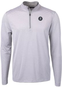Cutter and Buck Baltimore Orioles Mens Grey City Connect Virtue Eco Pique Big and Tall 1/4 Zip P..