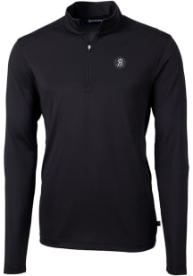 Cutter and Buck Baltimore Orioles Mens Black City Connect Virtue Eco Pique Long Sleeve 1/4 Zip P..