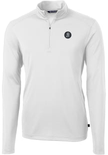 Cutter and Buck Baltimore Orioles Mens White City Connect Virtue Eco Pique Long Sleeve 1/4 Zip P..