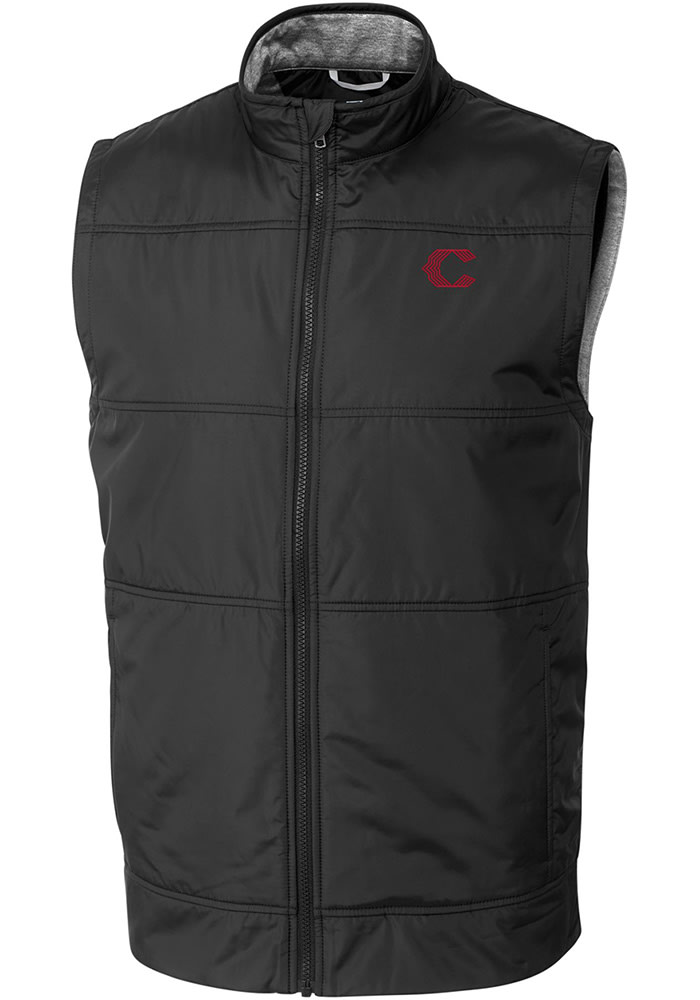 Cutter and Buck Cincinnati Reds Big Tall City Connect Stealth Mens Vest