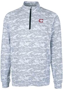 Cutter and Buck Cincinnati Reds Mens Charcoal City Connect Traverse Big and Tall 1/4 Zip Pullove..