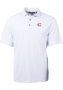Cutter and Buck Cincinnati Reds White City Connect Virtue Eco Pique Tle Big and Tall Polo