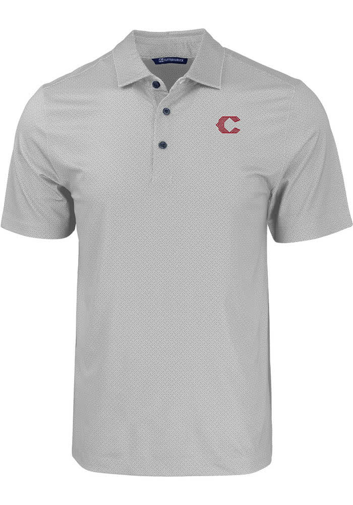 Cutter and Buck Cincinnati Reds City Connect Pike Eco Geo Print Big Tall Polo