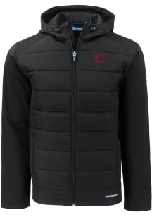 Cutter and Buck Cincinnati Reds Mens Black City Connect Evoke Hood Big and Tall Lined Jacket