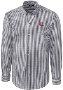 Cutter and Buck Cincinnati Reds Mens Charcoal City Connect Easy Care Stretch Big and Tall Dress ..