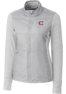 Cutter and Buck Cincinnati Reds Womens Grey City Connect Stealth Medium Weight Jacket