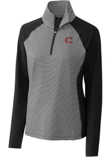 Cutter and Buck Cincinnati Reds Womens Black City Connect Forge 1/4 Zip Pullover